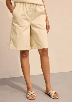 bonprix bonprix Bermudas papertouch de mezcla de algodón Arena claro Outlet