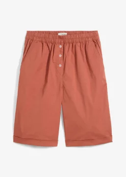 bonprix bonprix Bermudas papertouch de mezcla de algodón Coñac Sale