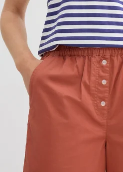 bonprix bonprix Bermudas papertouch de mezcla de algodón Coñac Sale