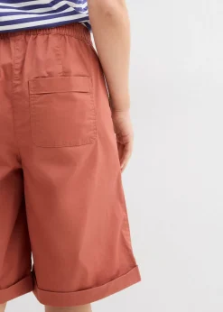 bonprix bonprix Bermudas papertouch de mezcla de algodón Coñac Sale