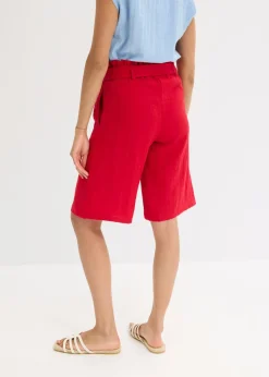 bonprix bonprix Bermudas sin cierre de mezcla de viscosa fluida rojo intenso Hot