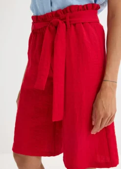 bonprix bonprix Bermudas sin cierre de mezcla de viscosa fluida rojo intenso Hot