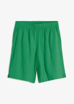 bonprix bonprix Bermudas sin cierre de mezcla de lino vaporoso Verde ópalo Online