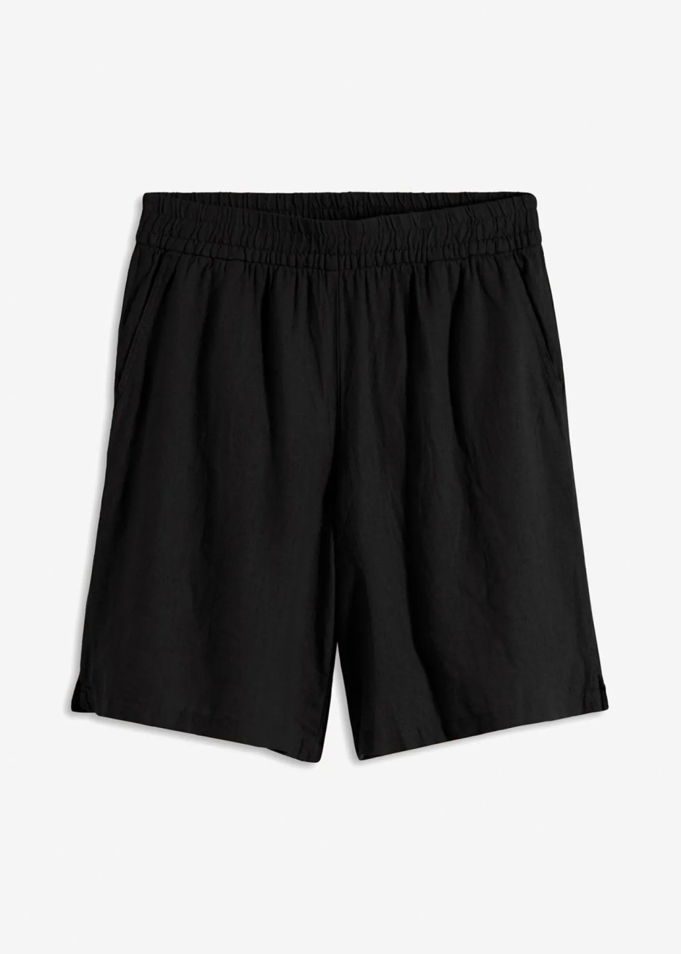 bonprix bonprix Bermudas sin cierre de mezcla de lino vaporoso Negro