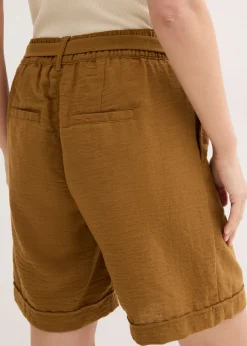 bonprix bonprix Bermudas tipo paperbag Marrón coñac Discount
