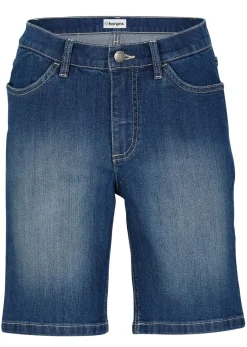 bonprix bonprix Bermudas vaqueras de talle medio Denim desgastado Hot