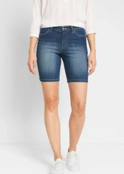 bonprix bonprix Bermudas vaqueras de talle medio Denim desgastado Hot