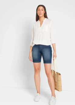 bonprix bonprix Bermudas vaqueras de talle medio Denim desgastado Hot