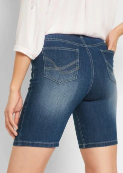 bonprix bonprix Bermudas vaqueras de talle medio Denim desgastado Hot