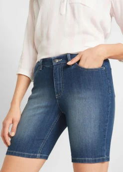 bonprix bonprix Bermudas vaqueras de talle medio Denim desgastado Hot