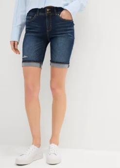 bonprix bonprix Bermudas vaqueras de talle medio denim oscuro New