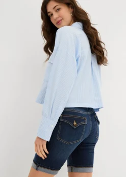 bonprix bonprix Bermudas vaqueras de talle medio denim oscuro New