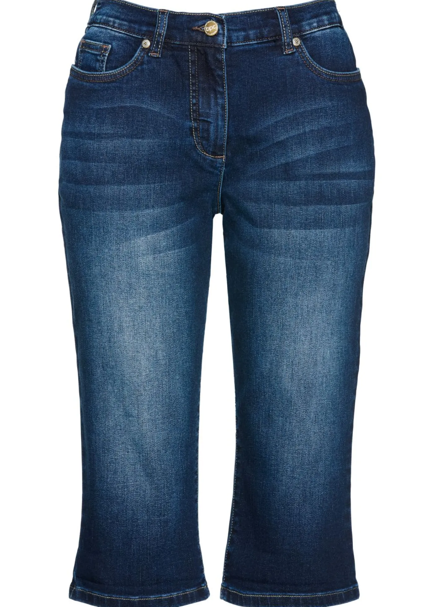 bonprix bonprix Bermudas vaqueras, mid waist, con cintura cómoda denim intenso Clearance
