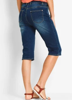 bonprix bonprix Bermudas vaqueras, mid waist, con cintura cómoda denim intenso Clearance