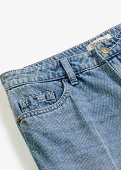 bonprix bonprix Bermudas vaqueras mid waist, low stretch Denim desgastado Discount
