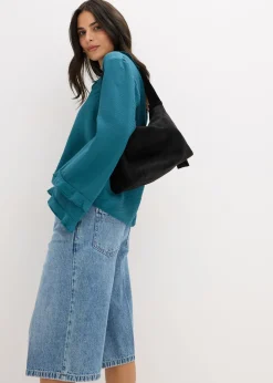 bonprix bonprix Bermudas vaqueras mid waist, low stretch Denim desgastado Discount