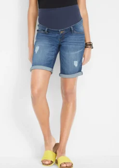 bonprix bonprix Bermudas vaqueras premamá, regular fit Azul Outlet