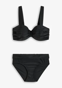 bonprix bonprix Bikini balconette con tirantes acolchados (2 piezas) Negro New