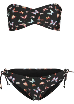 bonprix bonprix Bikini bandeau (conjunto de 2 piezas) Negro estampado Outlet
