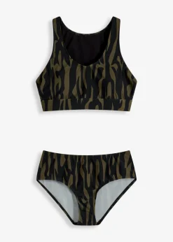 bonprix bonprix Bikini bustier (2 piezas) Verde oliva oscuro-negro Sale