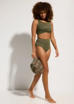 bonprix bonprix Bikini bustier con diseño cruzado (2 piezas) Verde oliva oscuro Best