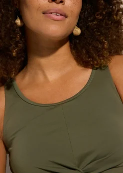 bonprix bonprix Bikini bustier con diseño cruzado (2 piezas) Verde oliva oscuro Best