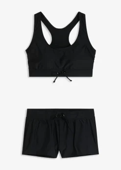 bonprix bonprix Bikini bustier con pantalón de baño (2 piezas) Negro Discount