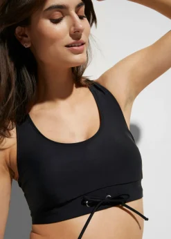bonprix bonprix Bikini bustier con pantalón de baño (2 piezas) Negro Discount