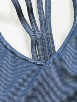 bonprix bonprix Bikini bustier de aspecto vaquero (2 piezas) Azul oscuro denim Outlet