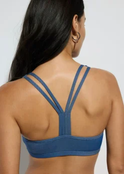 bonprix bonprix Bikini bustier de aspecto vaquero (2 piezas) Azul oscuro denim Outlet