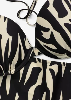 bonprix bonprix Bikini con aros (2 piezas) Negro/beige con estampado gráfico Hot