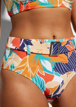 bonprix bonprix Bikini con aros (2 piezas) Blanco-azul-coral estampado Clearance