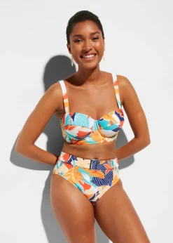 bonprix bonprix Bikini con aros (2 piezas) Blanco-azul-coral estampado New
