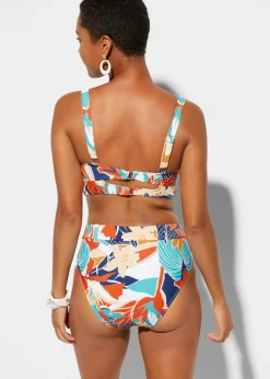 bonprix bonprix Bikini con aros (2 piezas) Blanco-azul-coral estampado New