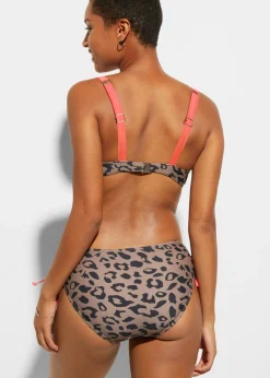 bonprix bonprix Bikini con aros (2 piezas) estampado leo arcilla/negro Discount