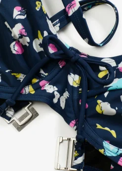 bonprix bonprix Bikini reductor con cinta para anudar (2 piezas) azul marino/blanco/amarillo Clearance