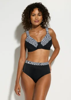 bonprix bonprix Bikini reductor con tirantes acolchados (2 piezas) Negro-blanco