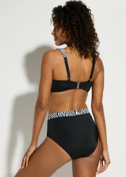 bonprix bonprix Bikini reductor con tirantes acolchados (2 piezas) Negro-blanco