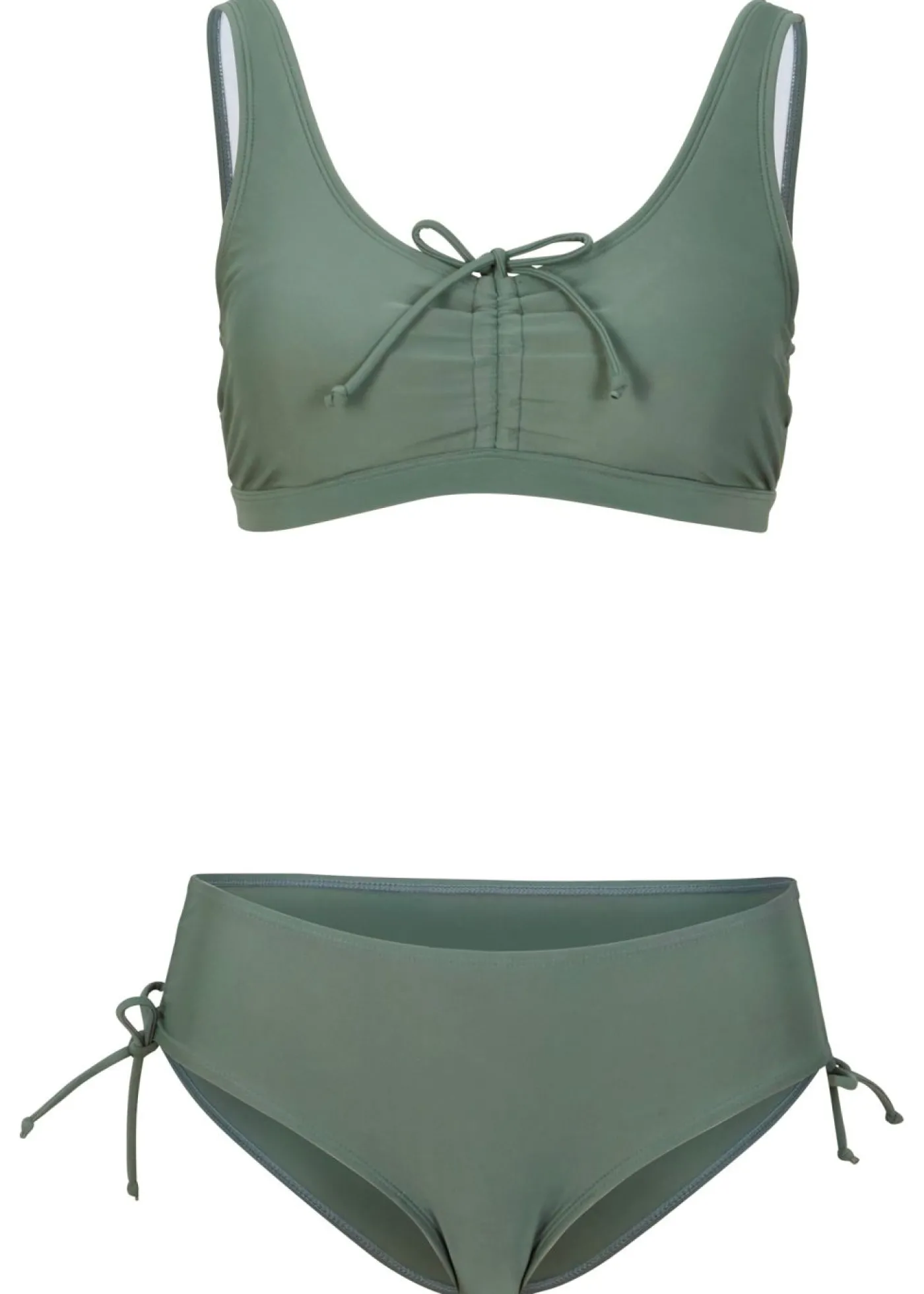 bonprix bonprix Bikini tipo bustier (2 piezas) con cinta para anudar musgo Sale