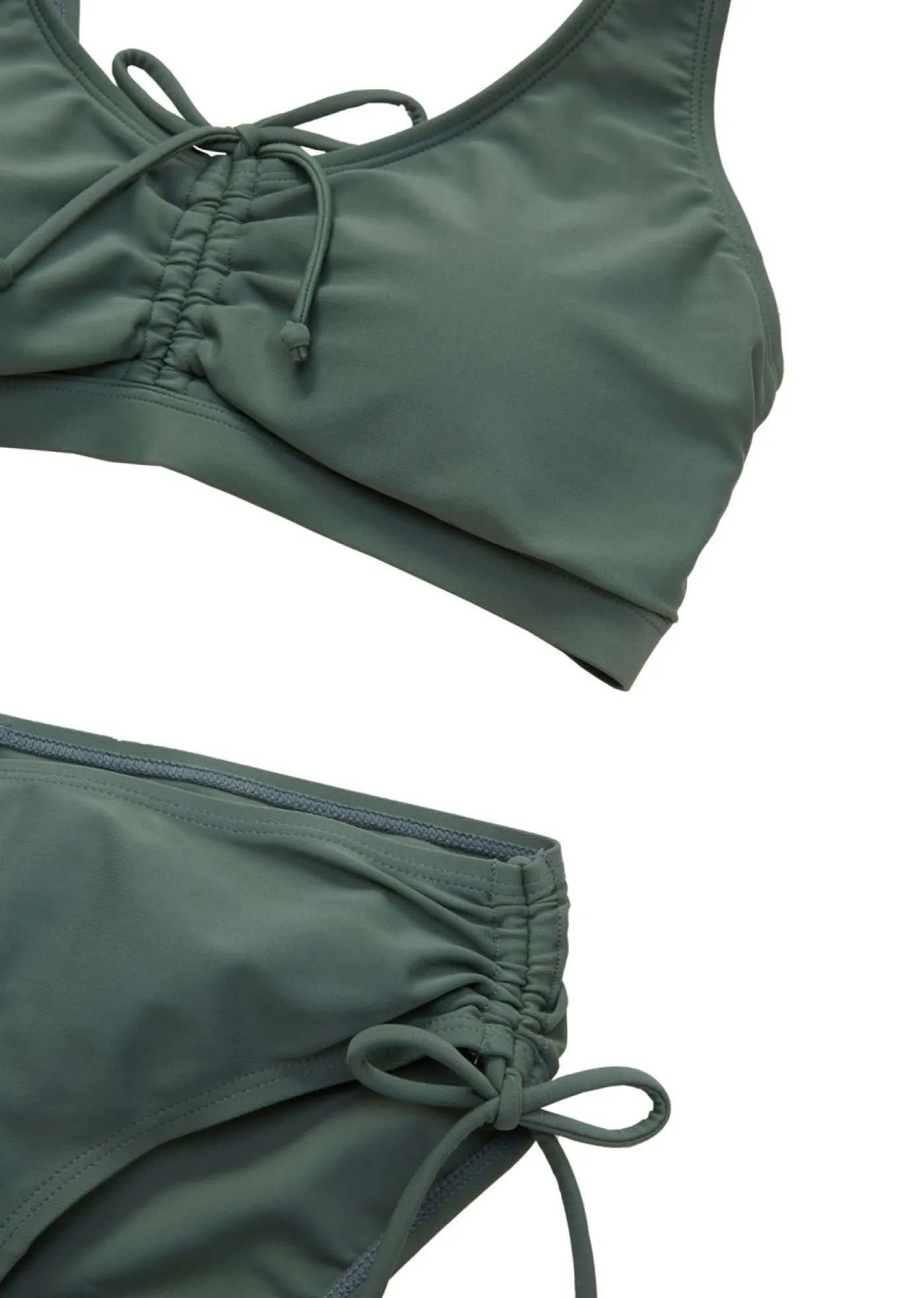bonprix bonprix Bikini tipo bustier (2 piezas) con cinta para anudar musgo Sale