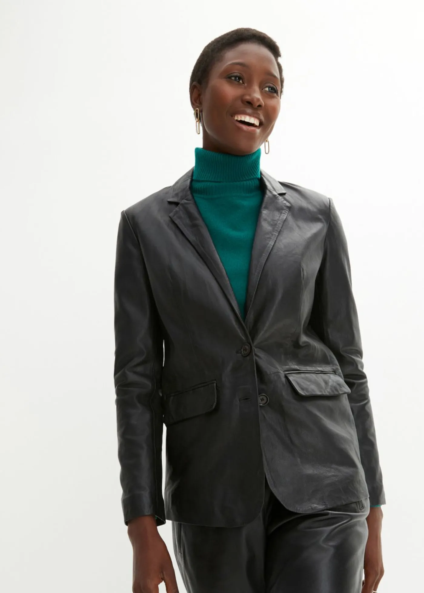 bonprix bonprix Blazer con napa de borrego Negro New