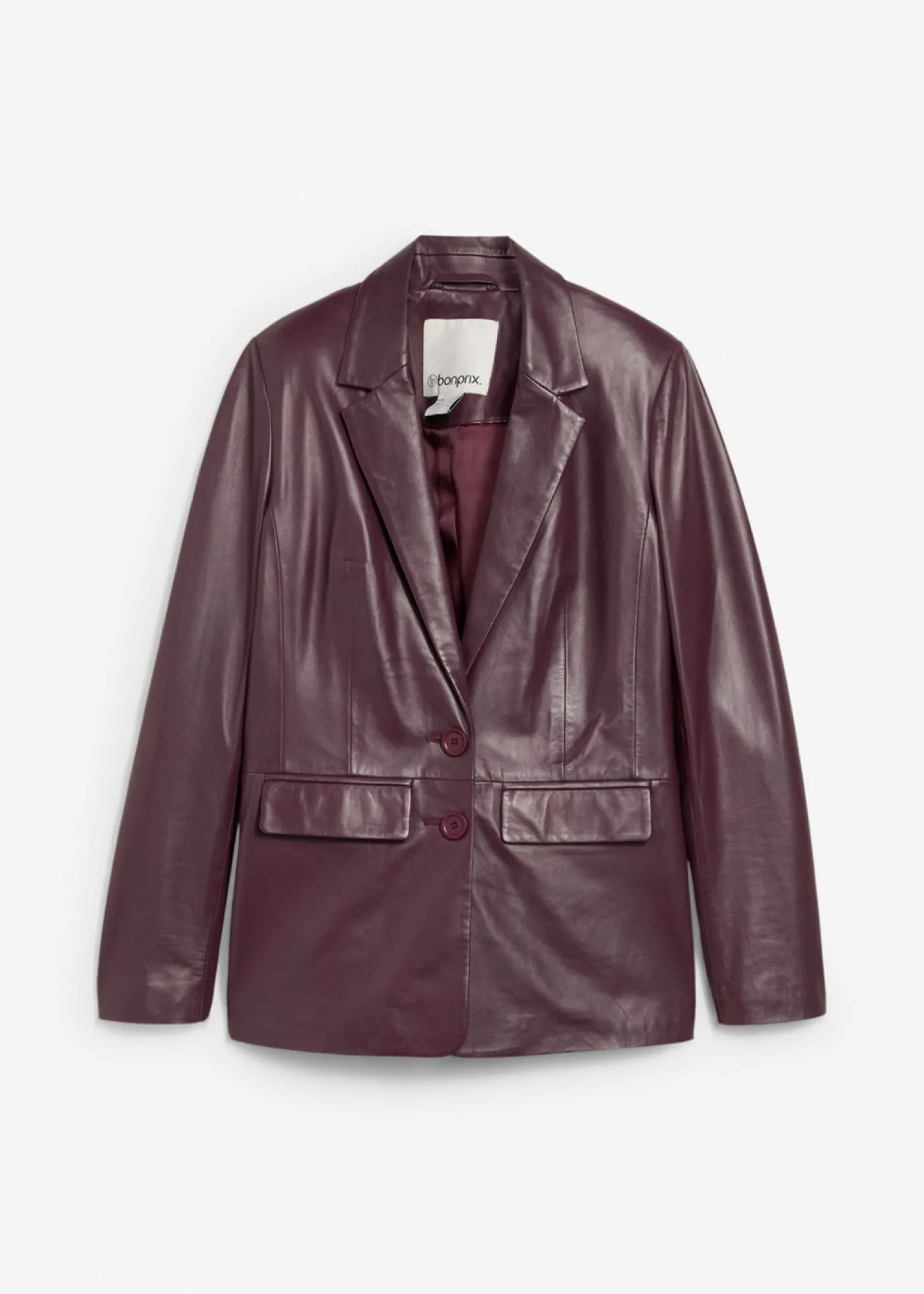 bonprix bonprix Blazer con napa de borrego rojo burdeos New