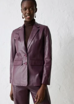 bonprix bonprix Blazer con napa de borrego rojo burdeos New