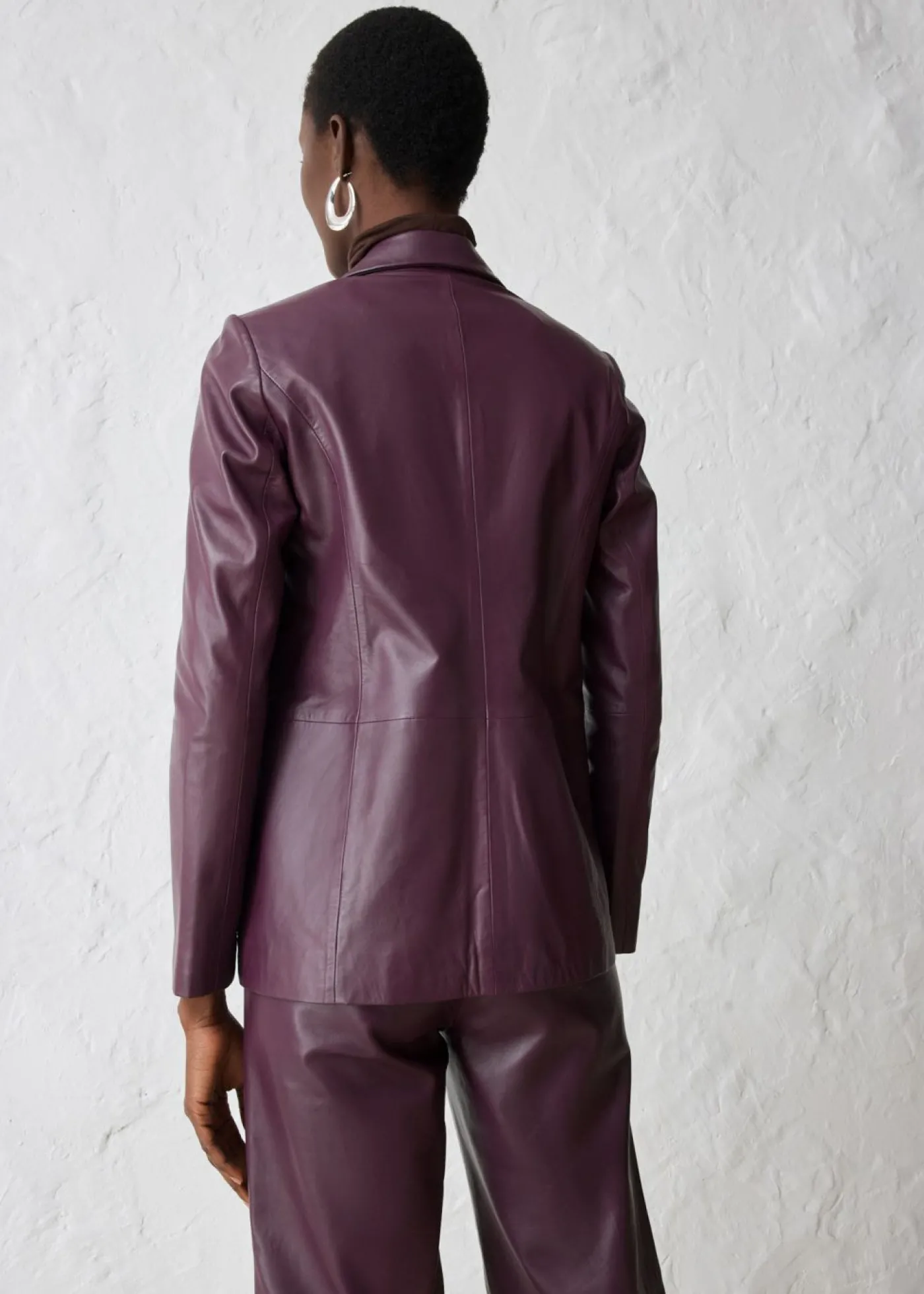 bonprix bonprix Blazer con napa de borrego rojo burdeos New