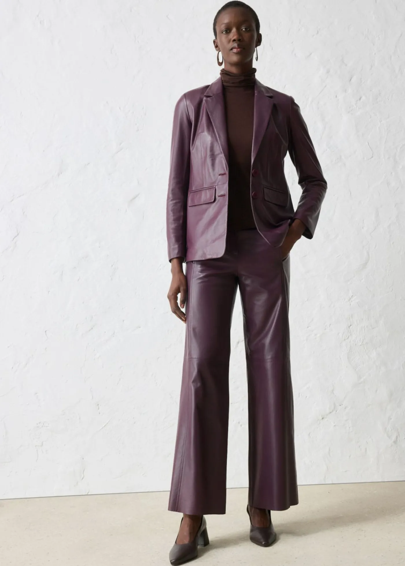 bonprix bonprix Blazer con napa de borrego rojo burdeos New