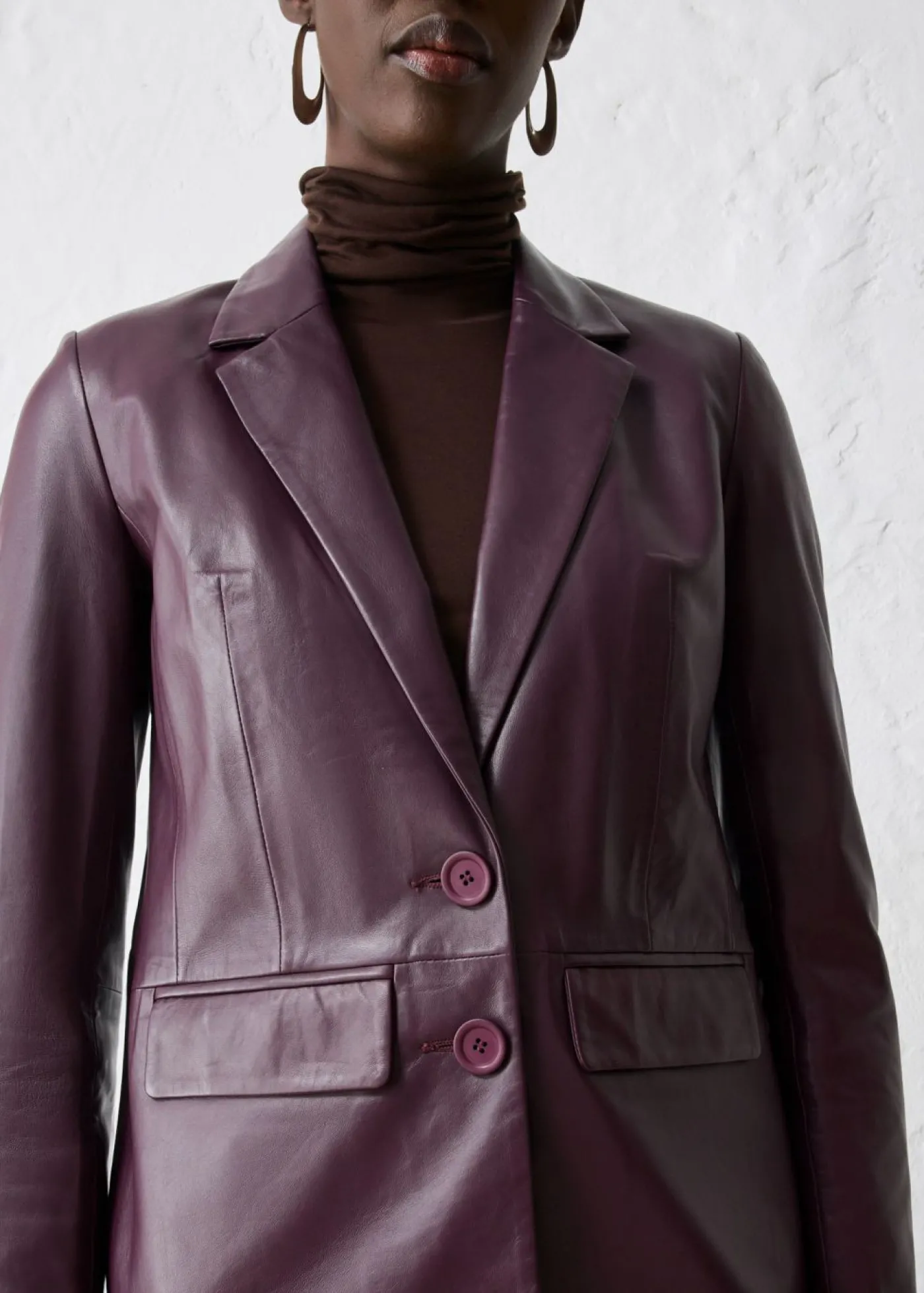 bonprix bonprix Blazer con napa de borrego rojo burdeos New