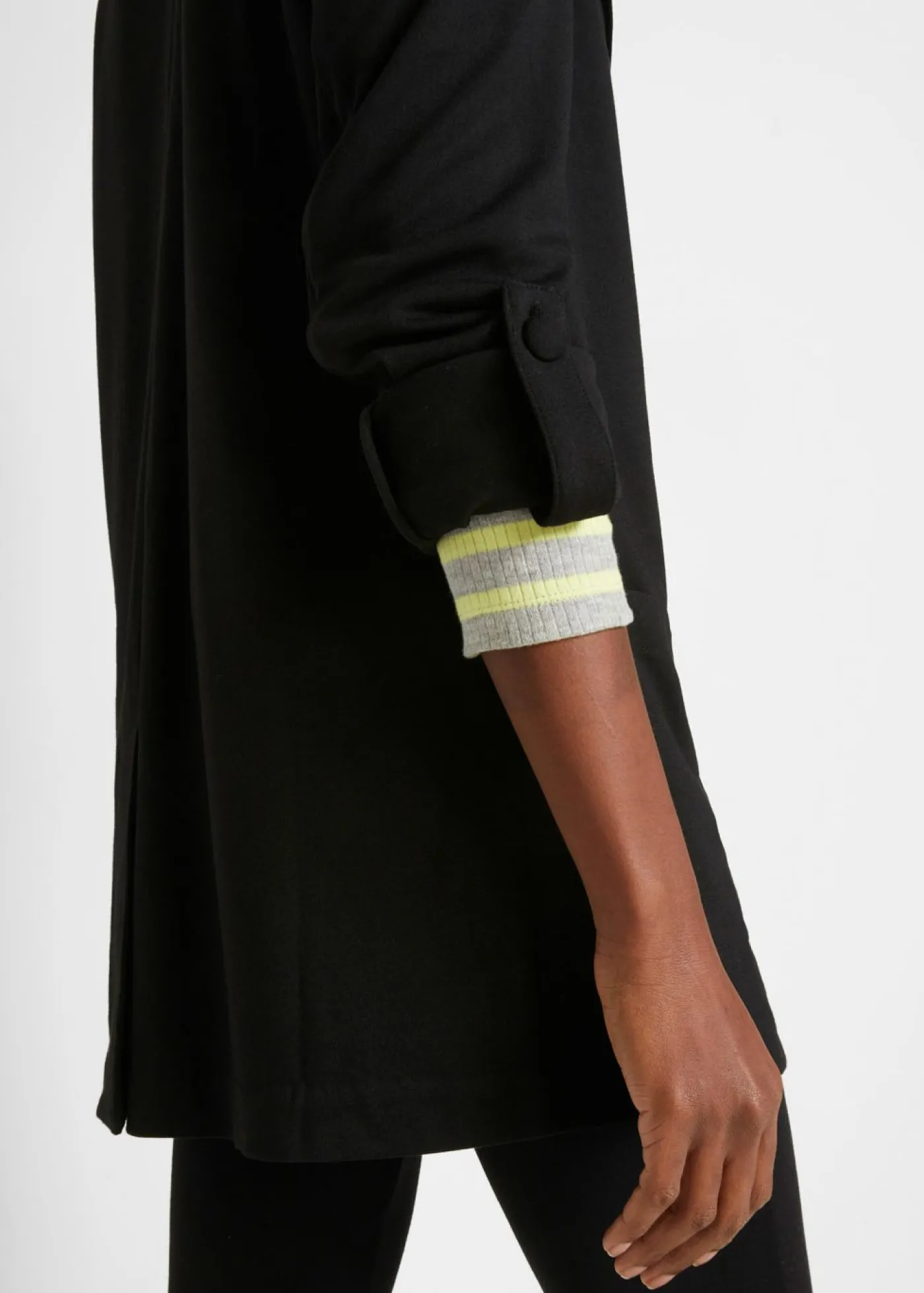 bonprix bonprix Blazer largo Punto di Roma de mezcla de viscosa Negro Outlet