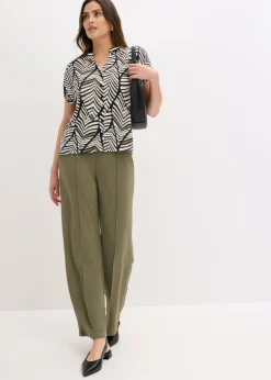 bonprix bonprix Blusa negro-blanco perla-oliva pálido Best