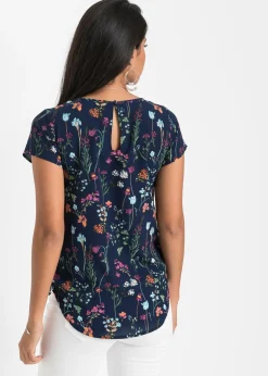 bonprix bonprix Blusa Azul oscuro de flores Sale