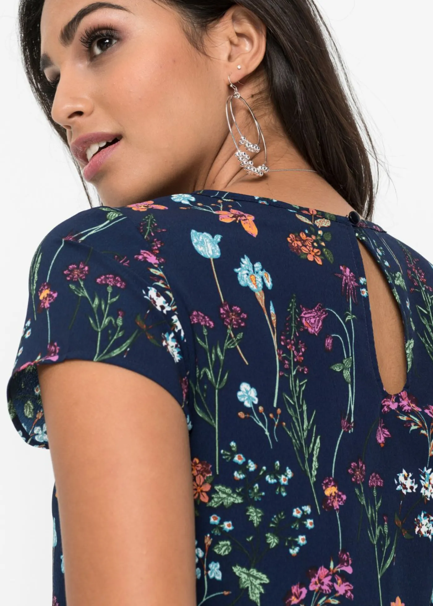 bonprix bonprix Blusa Azul oscuro de flores Sale
